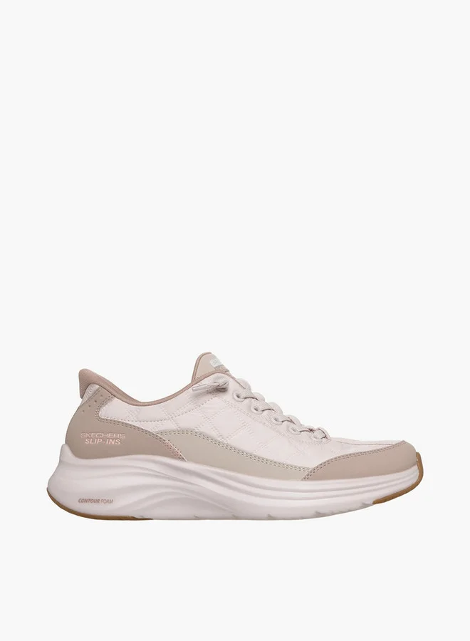 SKECHERS CREAM Women Contour Foam Slip-On Ankle Sneakers for Women | Best Price UAE